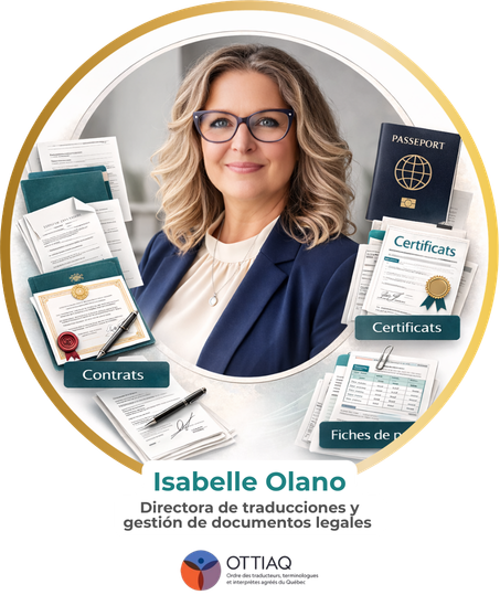 Isabelle Olano – Directora de traducciones y gestión de documentos legales